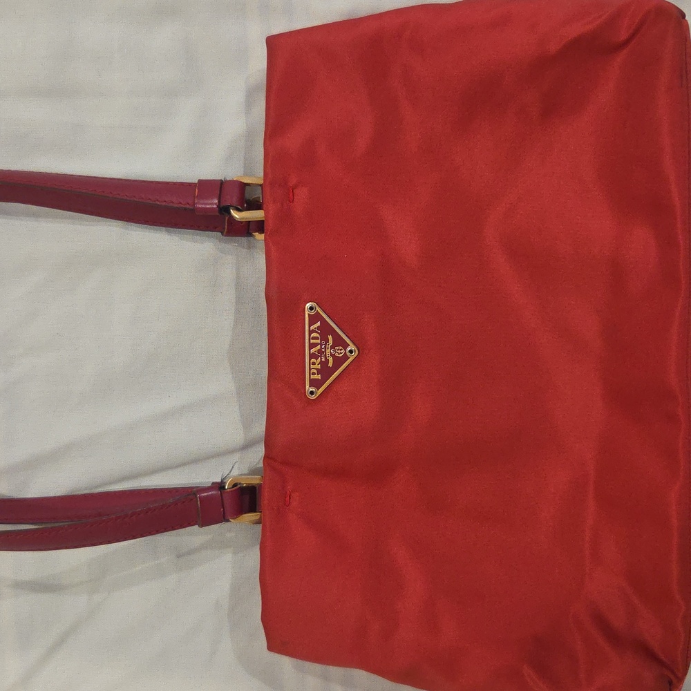Prada Red Shoulder Nylon Bag
